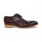 Duca Di Matiste "Imperio" Burgundy Genuine Italian Calf Leather Crocodile/Ostrich/Lizard Print Lace-Up Dress Shoes.